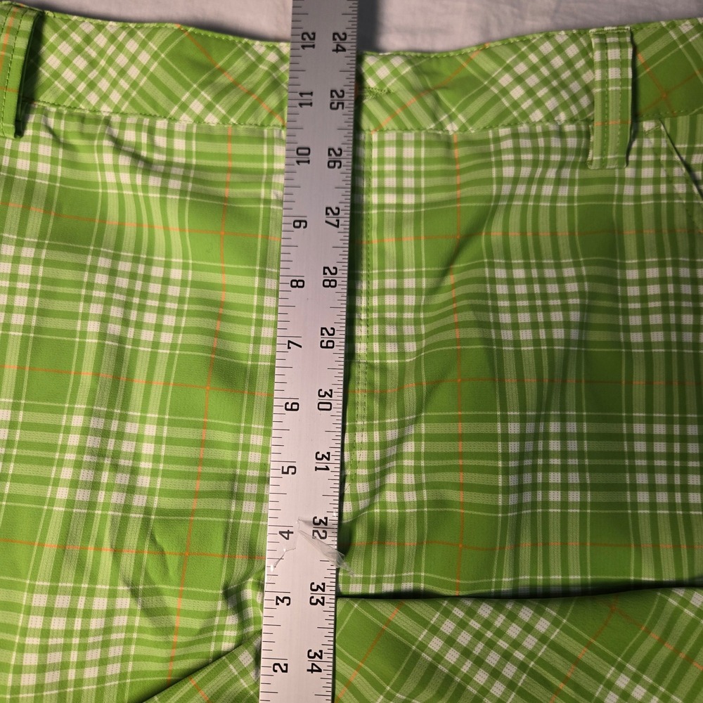 Puma Golf Shorts Mens 34 Green White Plaid Performance Small Spot  See Pics - Picture 5 of 10